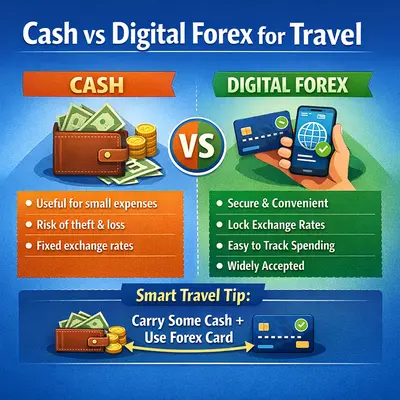 Cash vs digital forex for travel